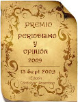 "Premio Periodismo y Opinión 2009 Al Mejor Blog Científico"