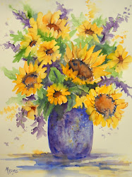 watercolor sunflower painting bouquet paintings flower sunflowers flowers martha january watercolour kisling heart sun paint painted creative arrangements watercolors fun