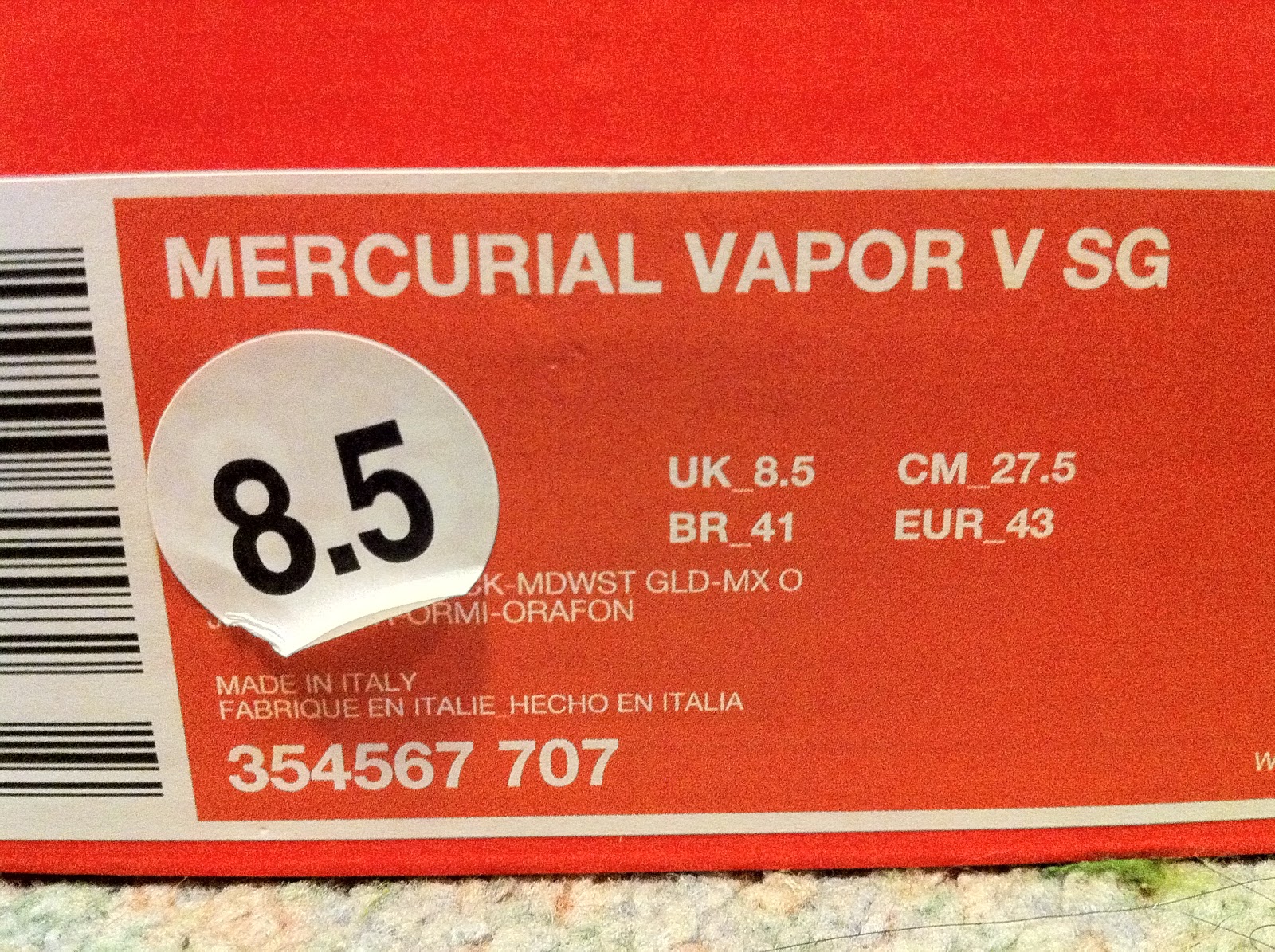 mercurial vapor size 8.5