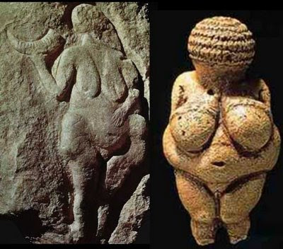 Vênos de Savinhano e Vênus de Willendorf - Idade da Pedra Lascada