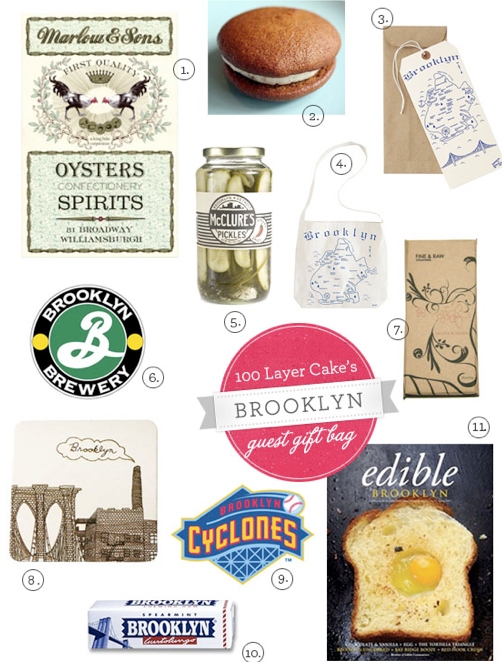 This list of welcome bag treats for a New York wedding is brilliant