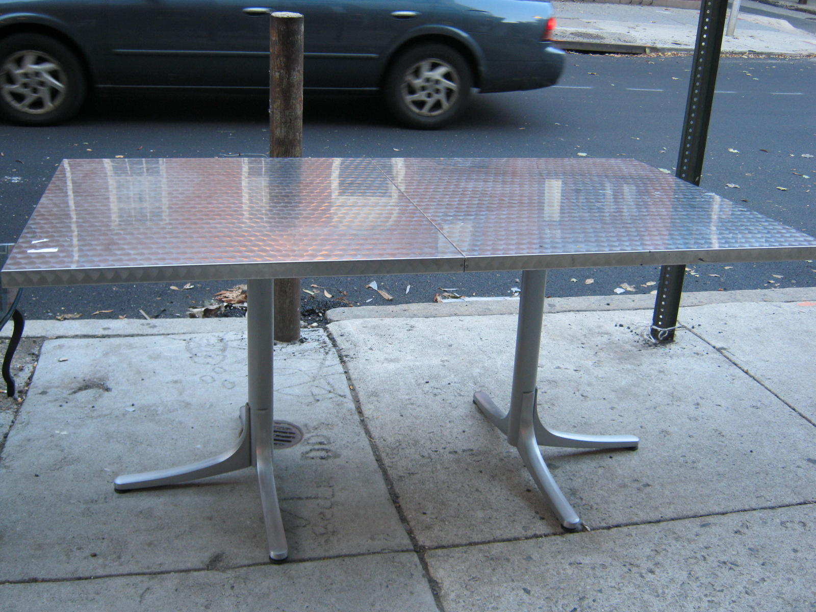 Uhuru Furniture & Collectibles Brushed Aluminum Table from Design