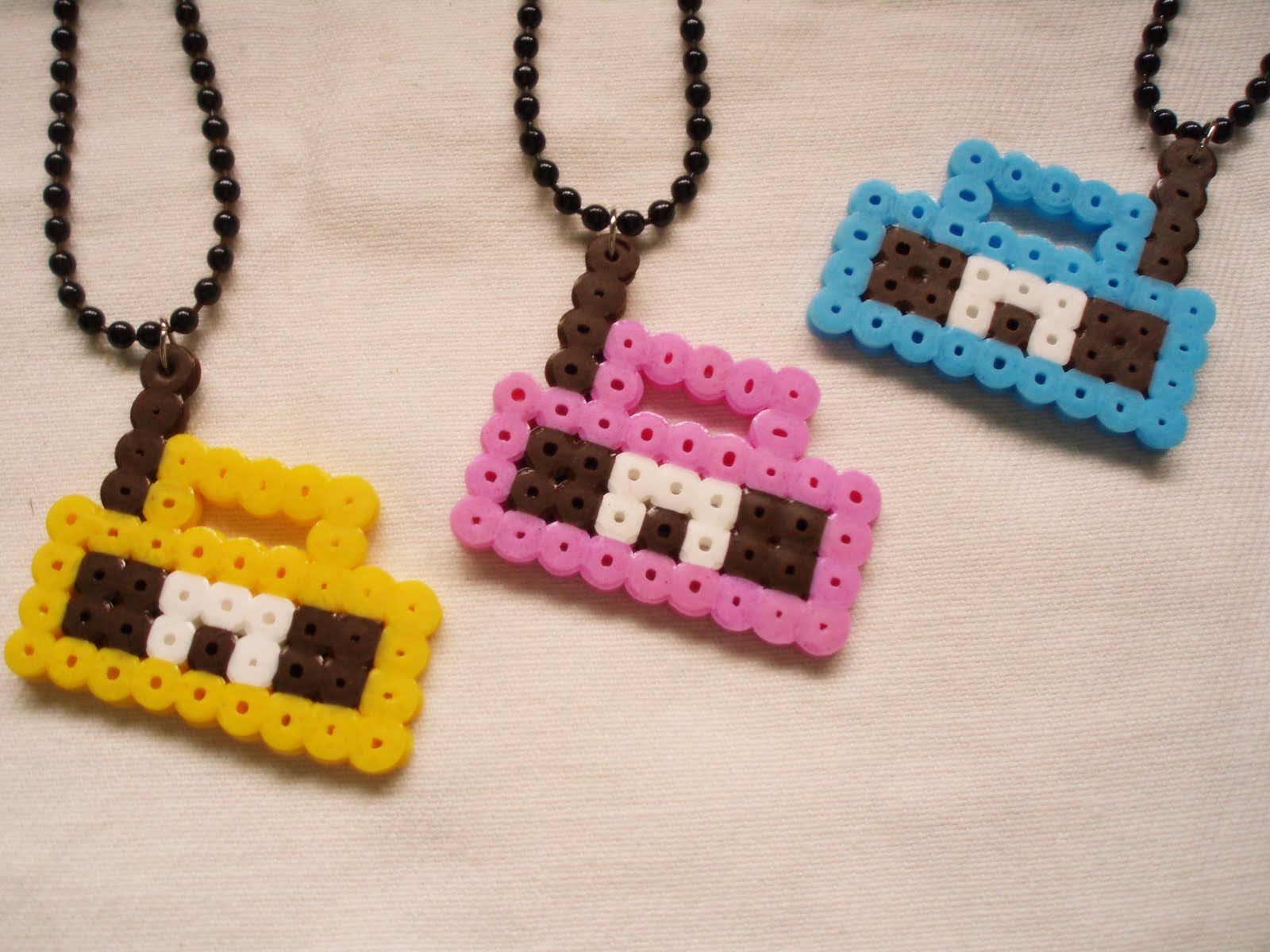 Cherrie's handmade Perler beads necklaces