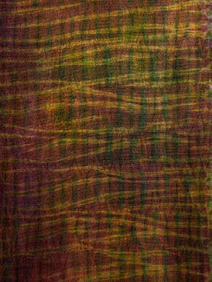 Handwoven silk shibori art cloth