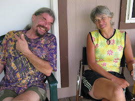 Dan and Donna Hanging at Biker/Hiker Hostel