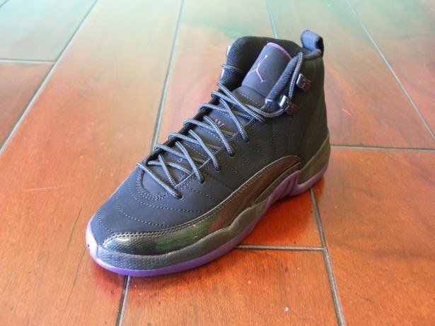 jordans 12s black and purple