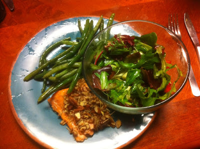 Grilled Salmon, Roasted Green Beans, and Side Salad | The Cave