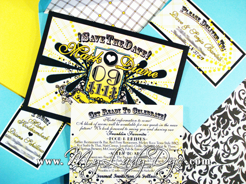 And even better with our wedding colors of black white and yellow 