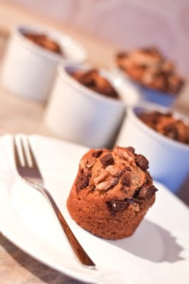 Мъфини с тъмен шоколад и орехови ядки