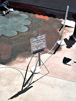This sign shows us where the Italian Artists are working