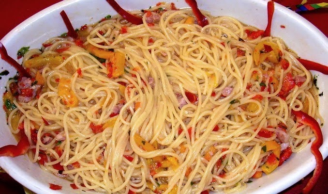 Bacon and Peppers Pasta with Thermomix