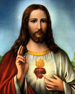 Religious drawing wallpaper of sacred heart of Jesus