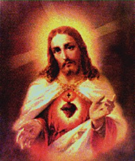 old drawing image of sacred heart of Jesus