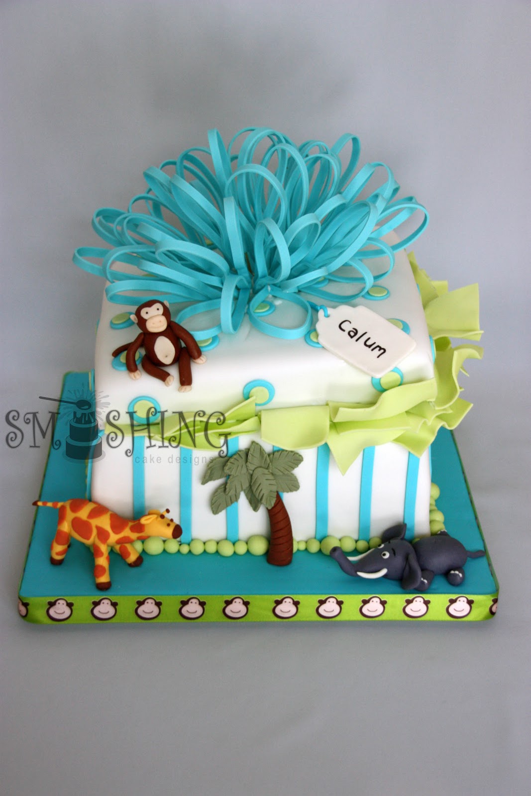 Smashing Cake Designs Zoo Themed First Birthday Cake