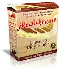 Learn step-by-step piano beginner to advanced lessons with "Rocket Piano" E-book!