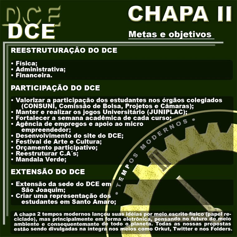 CHAPA II - TEMPOS MODERNOS
