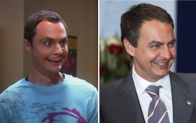 A la derecha Jim 'Sheldon Cooper' Parsons, a la izquierda Jose Luis 'zetape' Rodriguez Zapatero