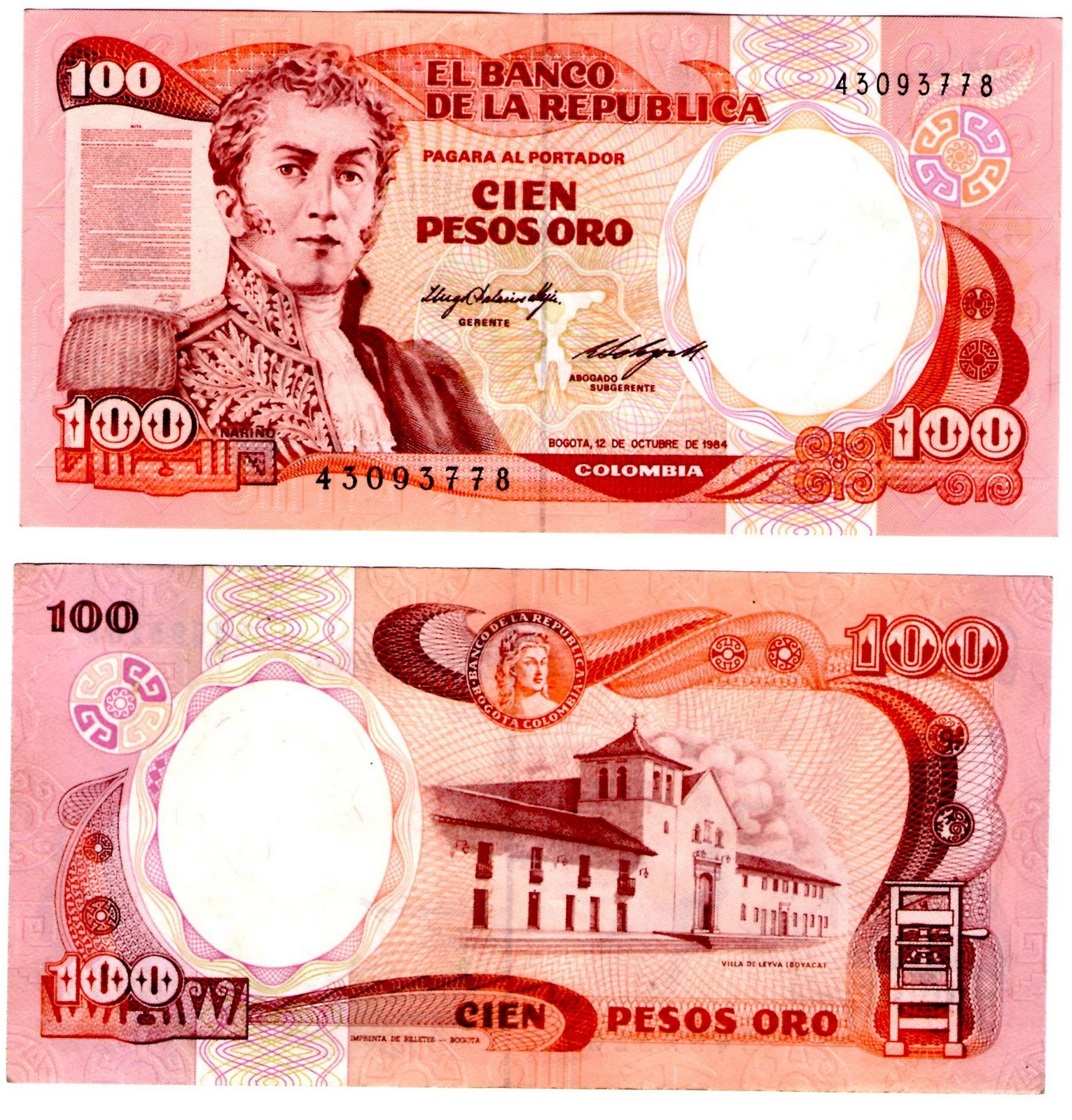 $100 a pesos colombianos