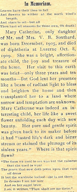 Mary Catherine's obituary