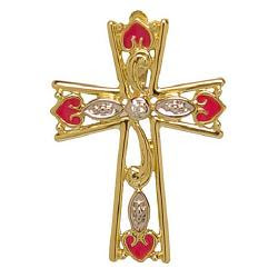 Beautiful Jewelry yellow cross with reddish love symbols free Christian religious    image for Jesus Christ