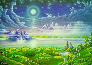 A new heaven and new earth by Jesus Beautiful drawing art image download free PPT backgrounds and religious pictures
