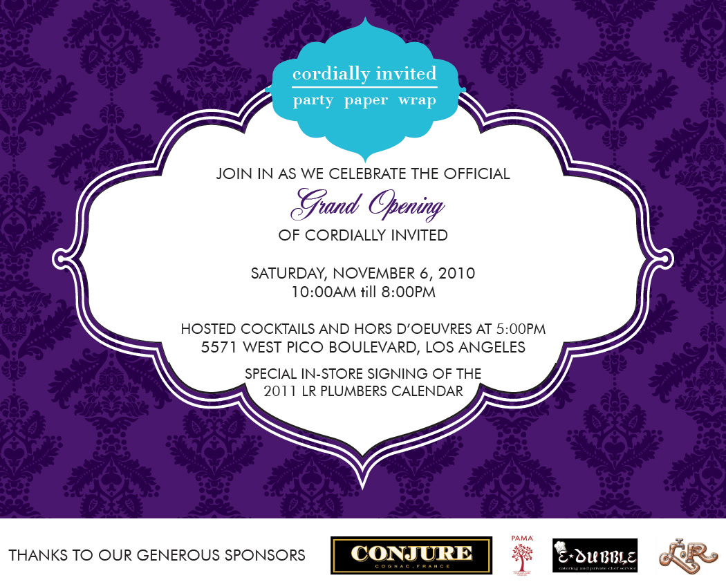 Party Paper & Wrap with Cordially Invited !!: November 2010