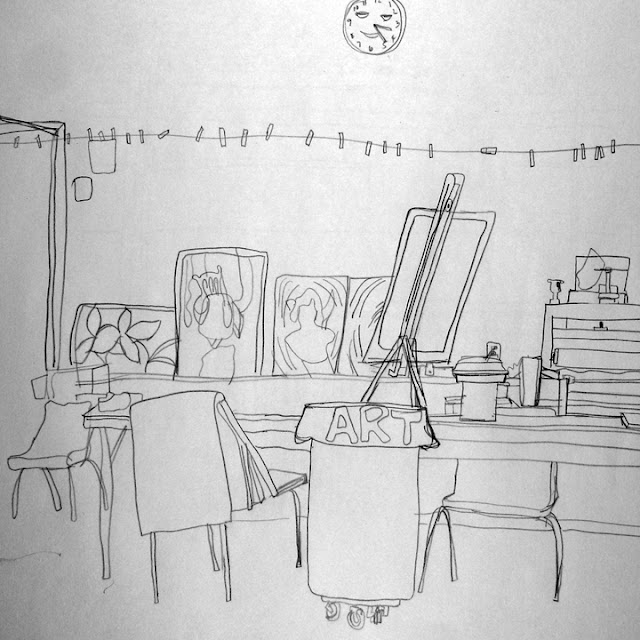 BYUH Drawing Art Room Contour Drawing