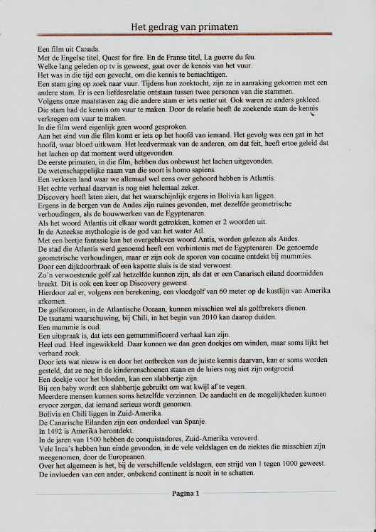 Het gedrag van primaten blz 1