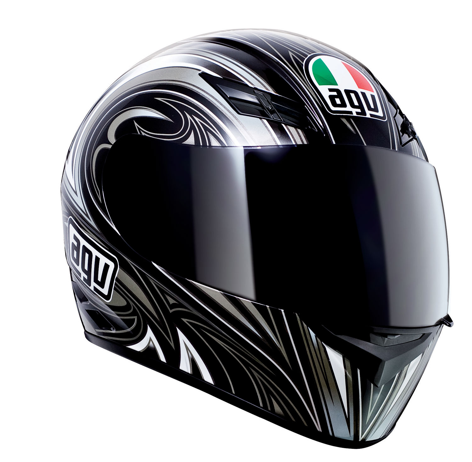 gaukness for life.. AGV K3 MULTI BLACK/SILVER & RED/SILVER LARGE/LG HELMET