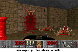 Mystery of the day: was that pedestal red before the crap on the wall happened? Discuss. Chainsaw.