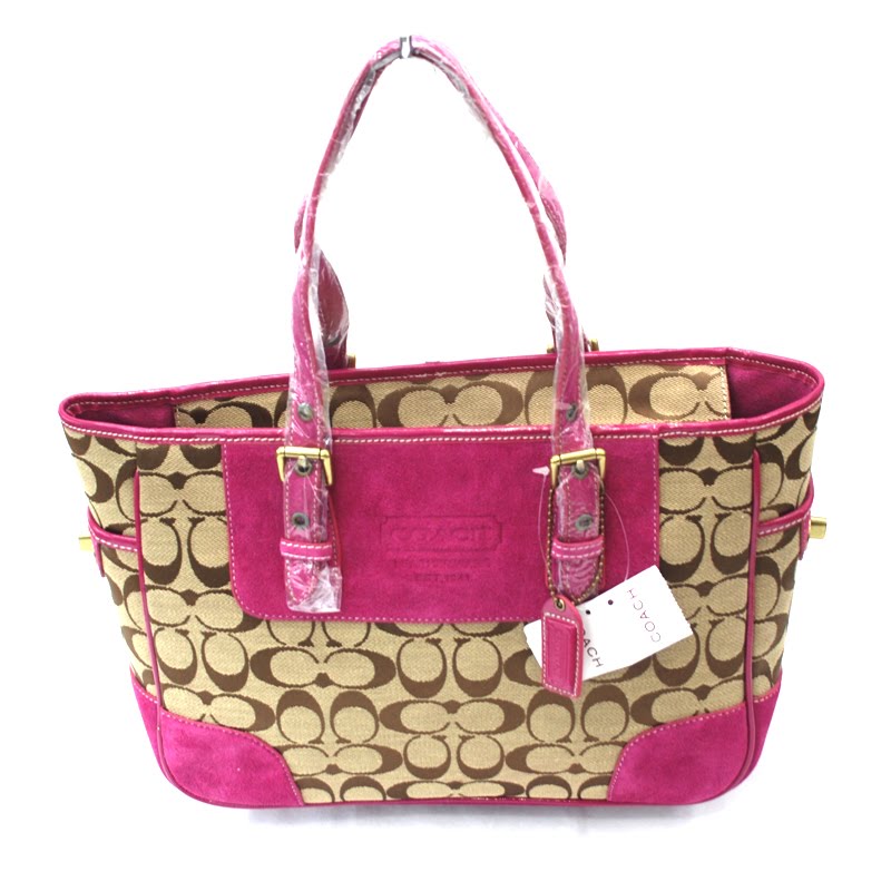 the coach hot pink signature c gallery tote bag is popular this season ...