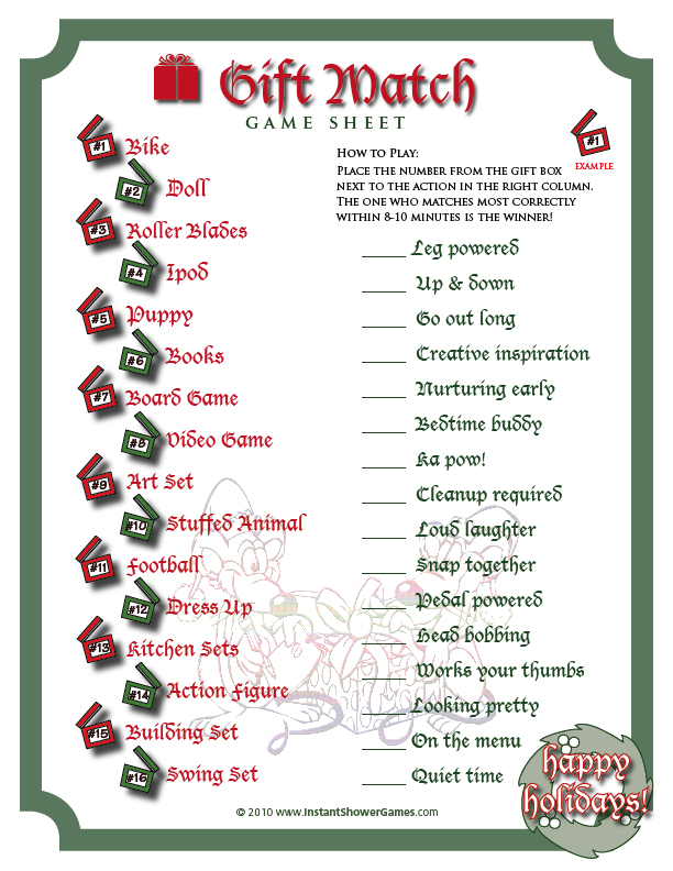 Free Printable Christmas Party Games With Answers