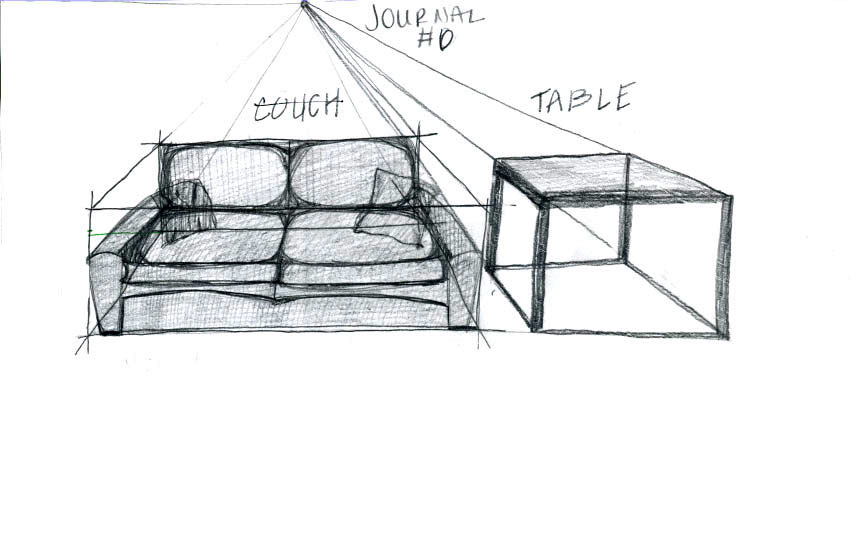 How To Draw A Sofa In One Point Perspective Baci Living Room