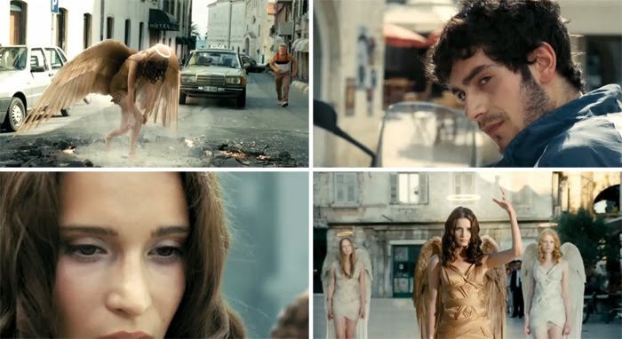 ангел мужчина. девушка ангел реклама. два ангелочка. реклама с ангелами. девушка из рекламы axe.