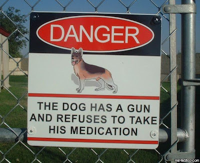 funny beware of dog sign