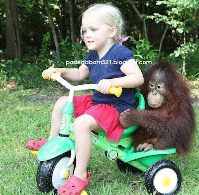 kids with monkey