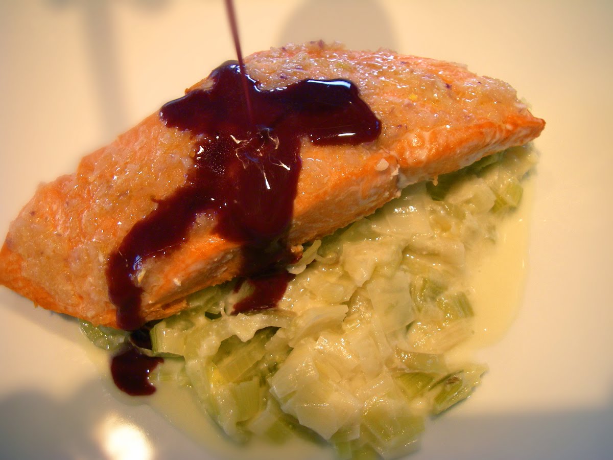 Eating Well in Gig Harbor Salmon, Leeks, and Butter