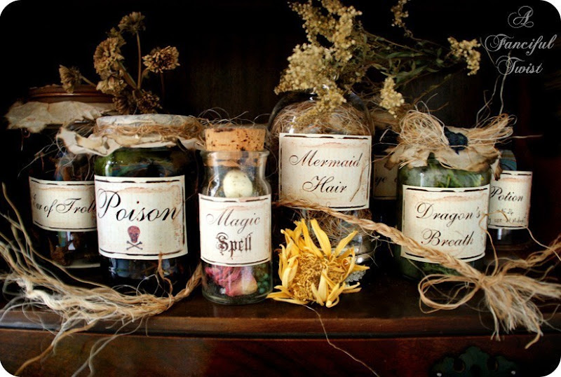 witches potion labels