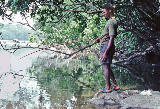 Patrick Garlough fishing near Vaama on River Moa