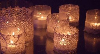 decorar vidros com renda