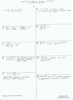 9.sınıf matematik 2.dönem 3.yazılı soruları