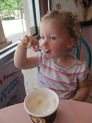 little girl eating ice cream