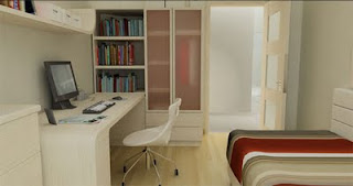 minimalist apartment interior study room