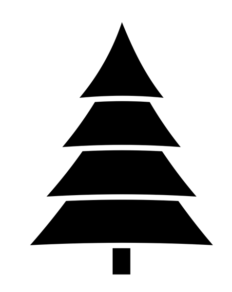 free clip art christmas tree black and white - photo #12
