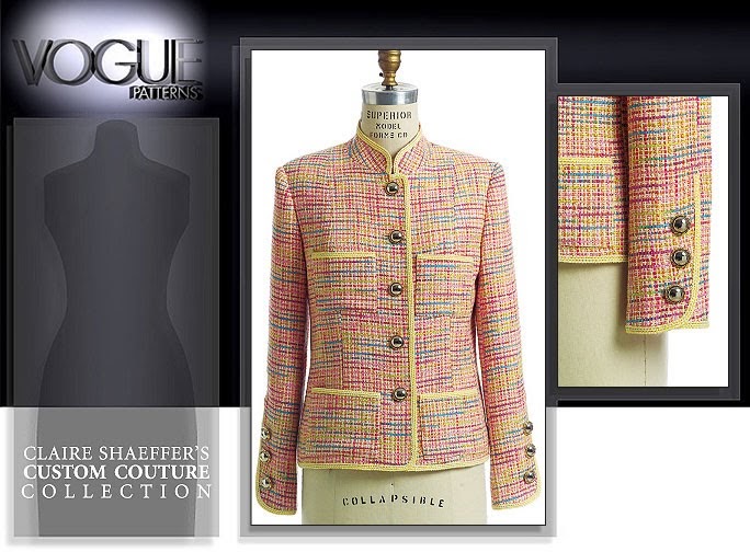 9342 PATRON VOGUE CREATEUR CLAIRE SHAEFFER/'S VESTE ELEGANTE 34 AU 50