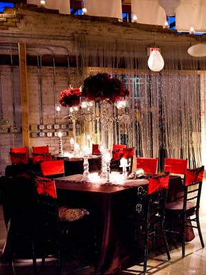 black and red wedding decorations. lack and red wedding