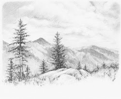 pencil drawings nature drawing sketches landscape easy sketch scenery scenes forest landscapes tree charcoal fall awesome