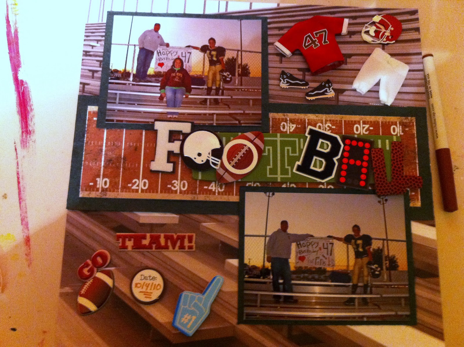 One Girl Ideas Football Scrapbook Page