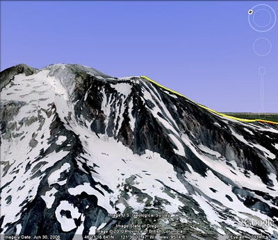 Side profile showing my progress up the mountain and how close I was to the summit