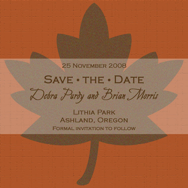 Burnt Maple Save the Date